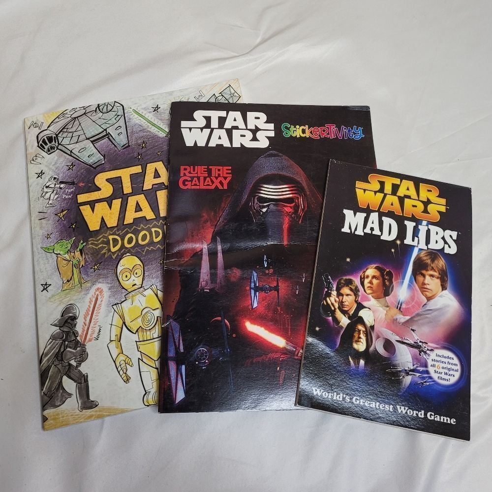 STAR WARS 3 activity books Mad Libs Stickertivity and Doodles Disney‎